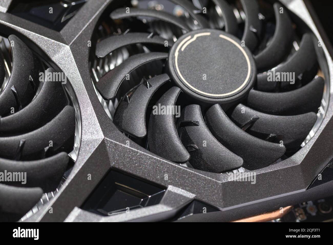 video grafic card cooler close up. concept computer harware Stock Photo