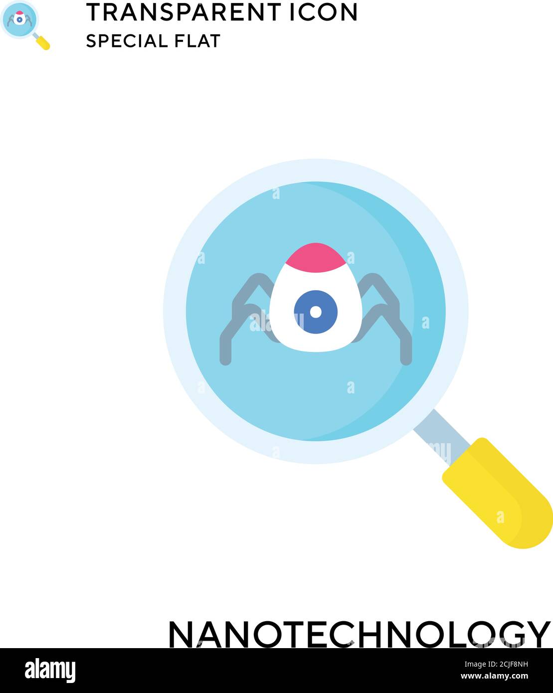 Nanotechnology vector icon. Flat style illustration. EPS 10 vector. Stock Vector