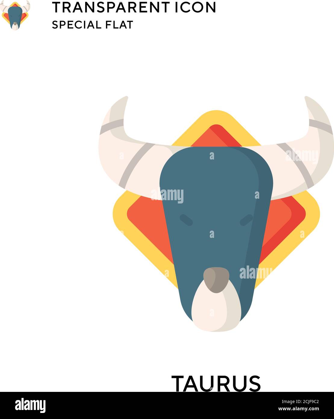 Taurus vector icon. Flat style illustration. EPS 10 vector. Stock Vector