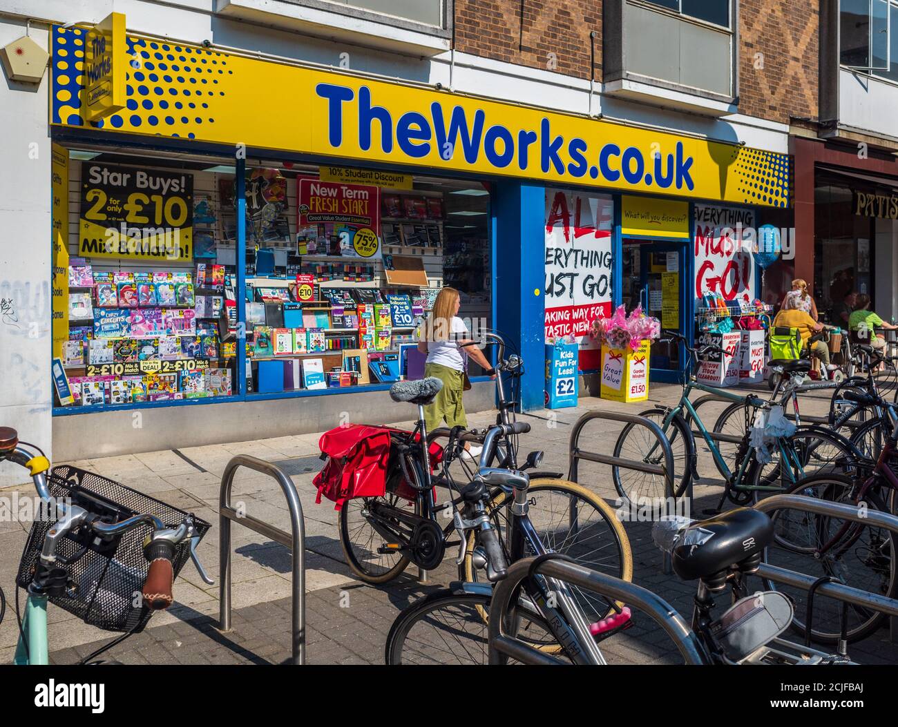 The Works discount book and gift store. TheWorks is a retailer of gifts, arts, crafts, toys, books and stationery in the UK. The Works Shop. Stock Photo