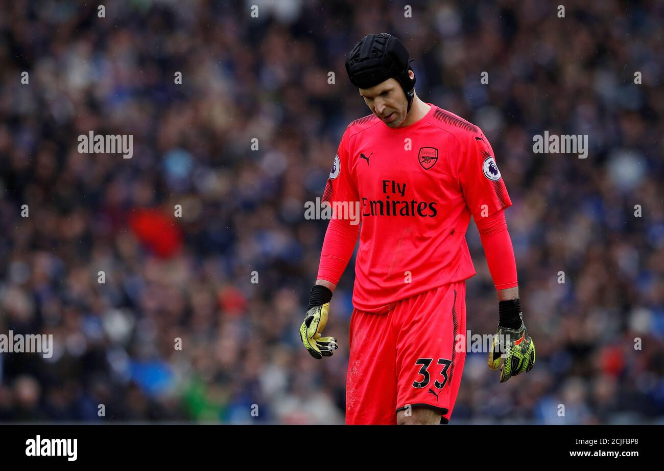 Soccer Football - Premier League - Brighton & Hove Albion vs Arsenal - The American Express Community Stadium, Brighton, Britain - March 4, 2018   Arsenal's Petr Cech looks dejected    REUTERS/Eddie Keogh    EDITORIAL USE ONLY. No use with unauthorized audio, video, data, fixture lists, club/league logos or 'live' services. Online in-match use limited to 75 images, no video emulation. No use in betting, games or single club/league/player publications.  Please contact your account representative for further details. Stock Photo