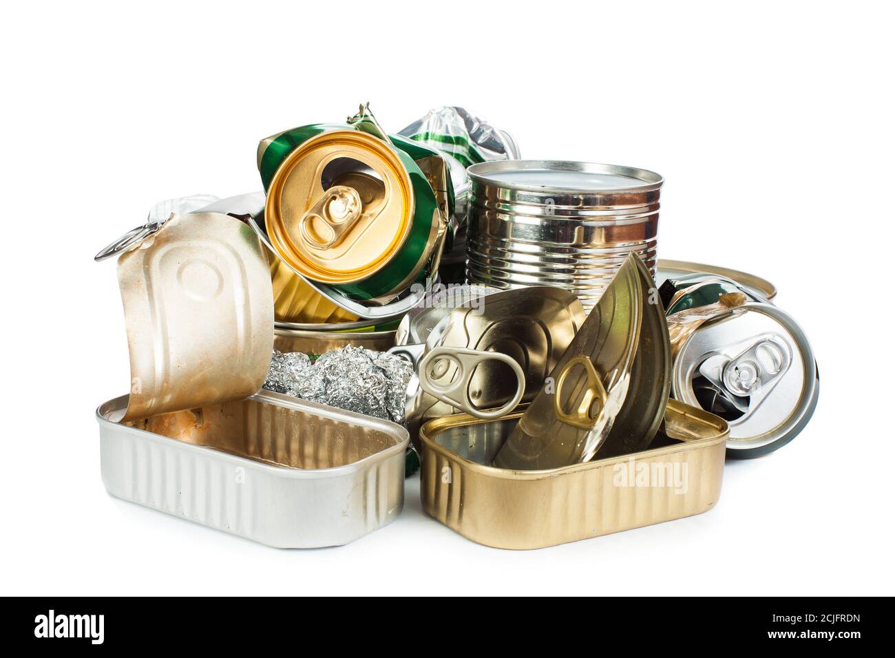 Segregated metal wastes ready to recycling Stock Photo