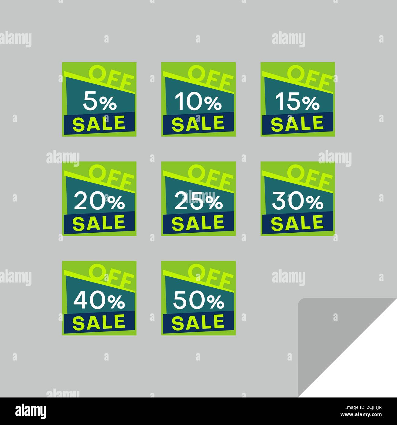 Set of rectangular discount labels to attract customers' attention