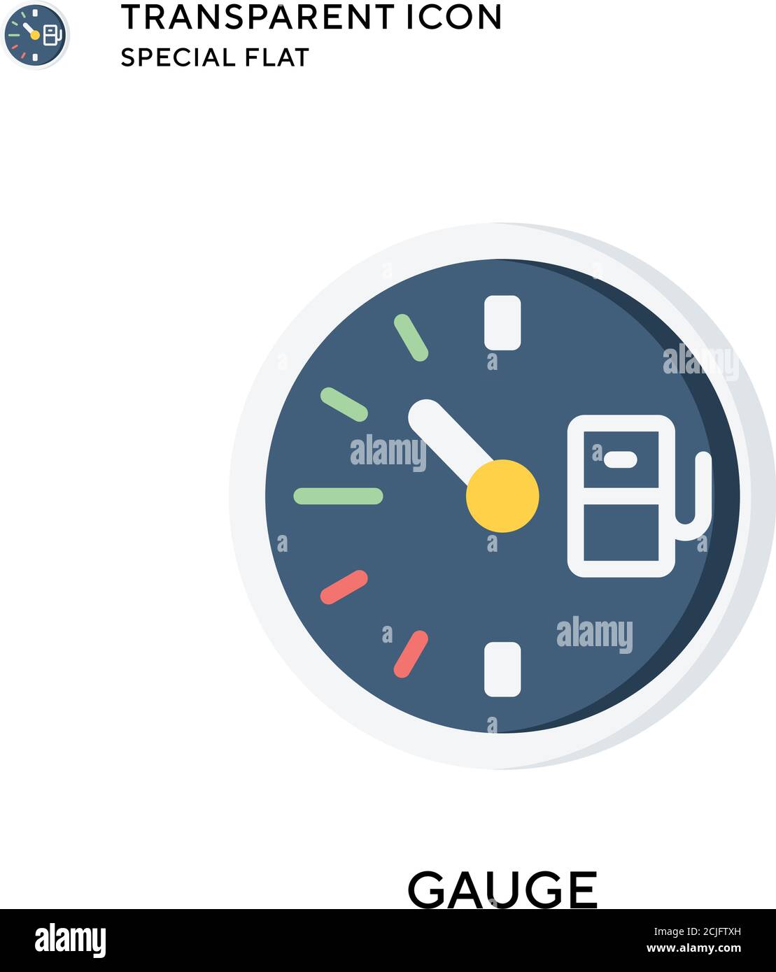 Gauge vector icon. Flat style illustration. EPS 10 vector. Stock Vector