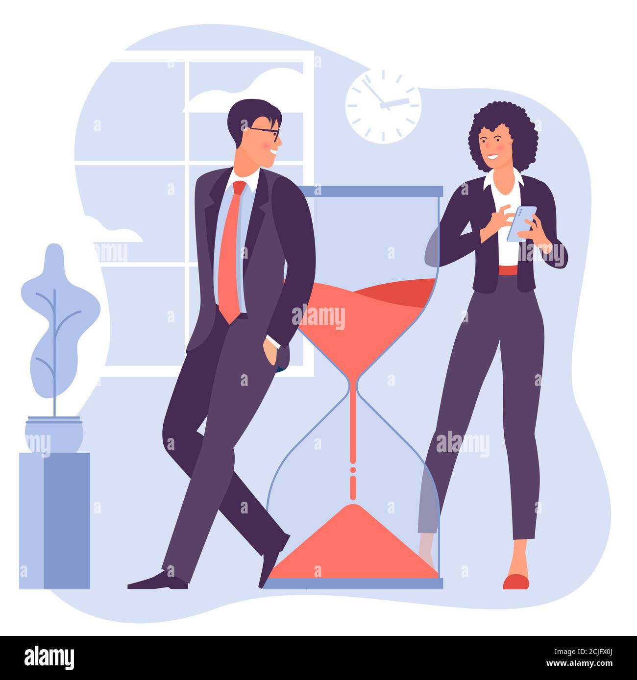 Time management vector concept. Stock Vector