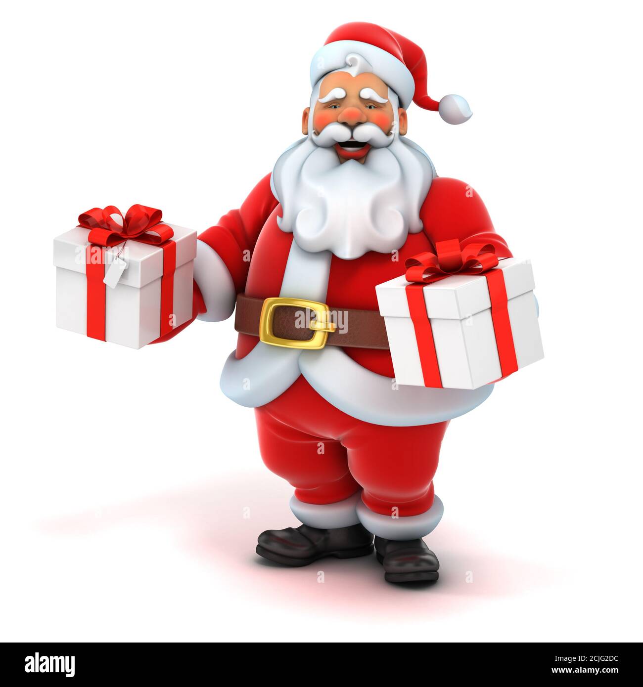 santa claus holding gift box Stock Photo - Alamy