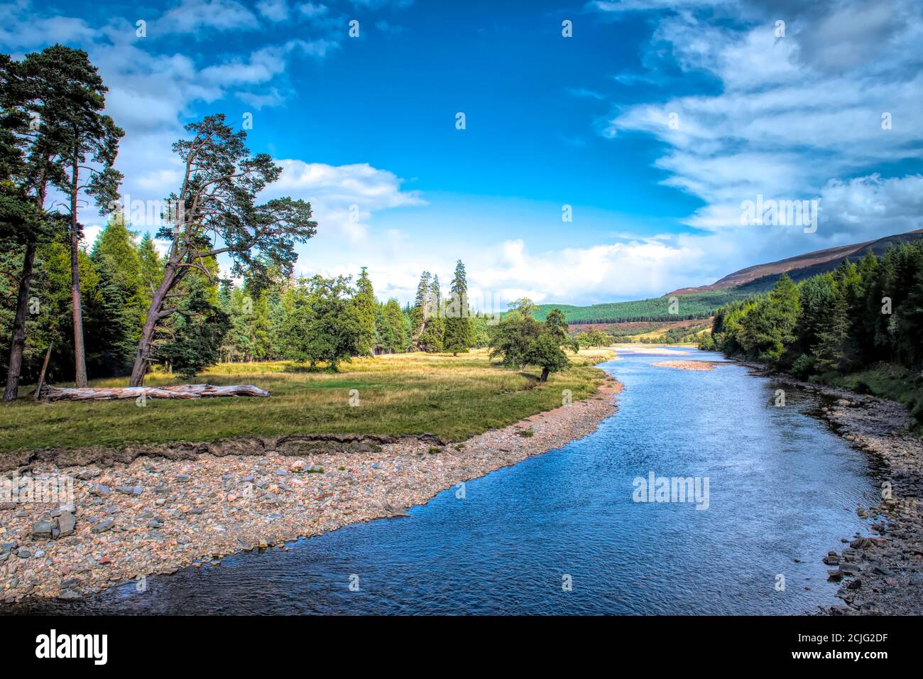 View of The River Dee, Aberdeenshire, Scotland Stock Photo
