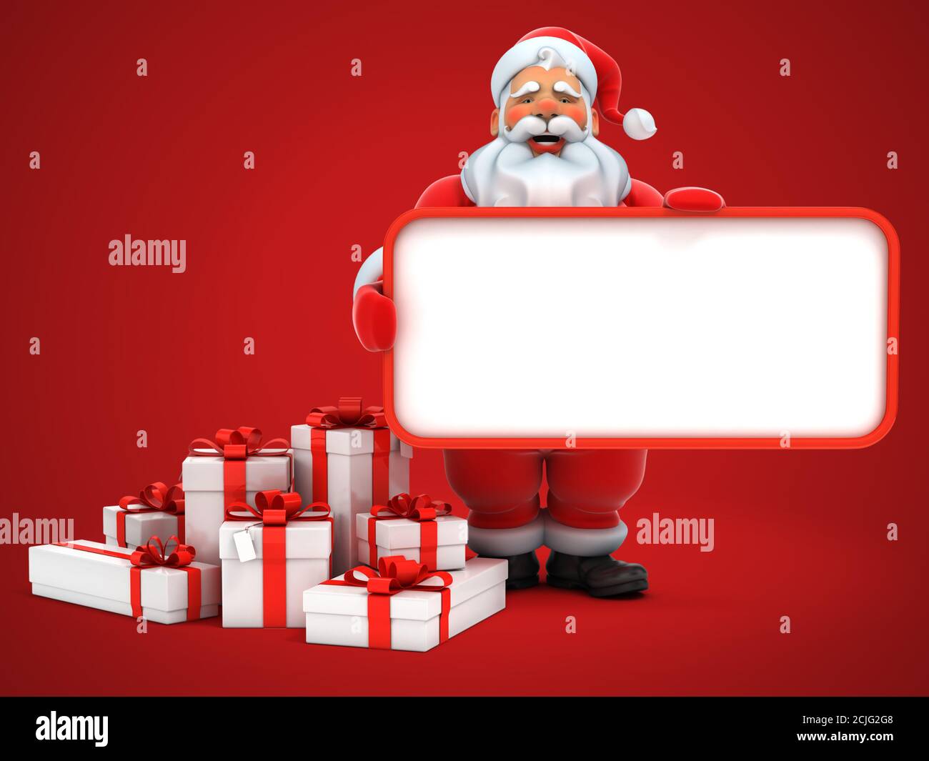 santa claus holding blank board Stock Photo - Alamy