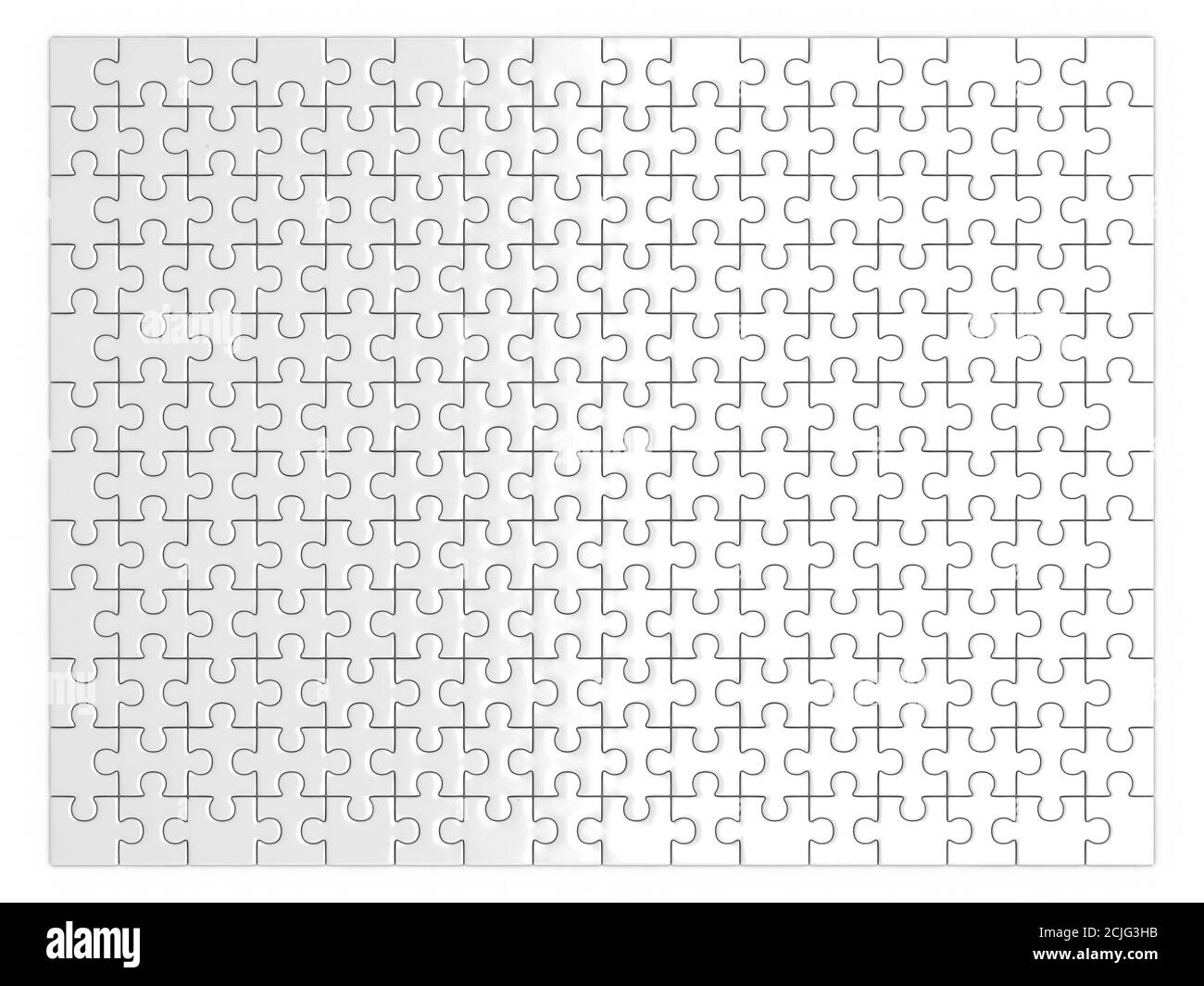 blank white jigsaw 3d rendering Stock Photo