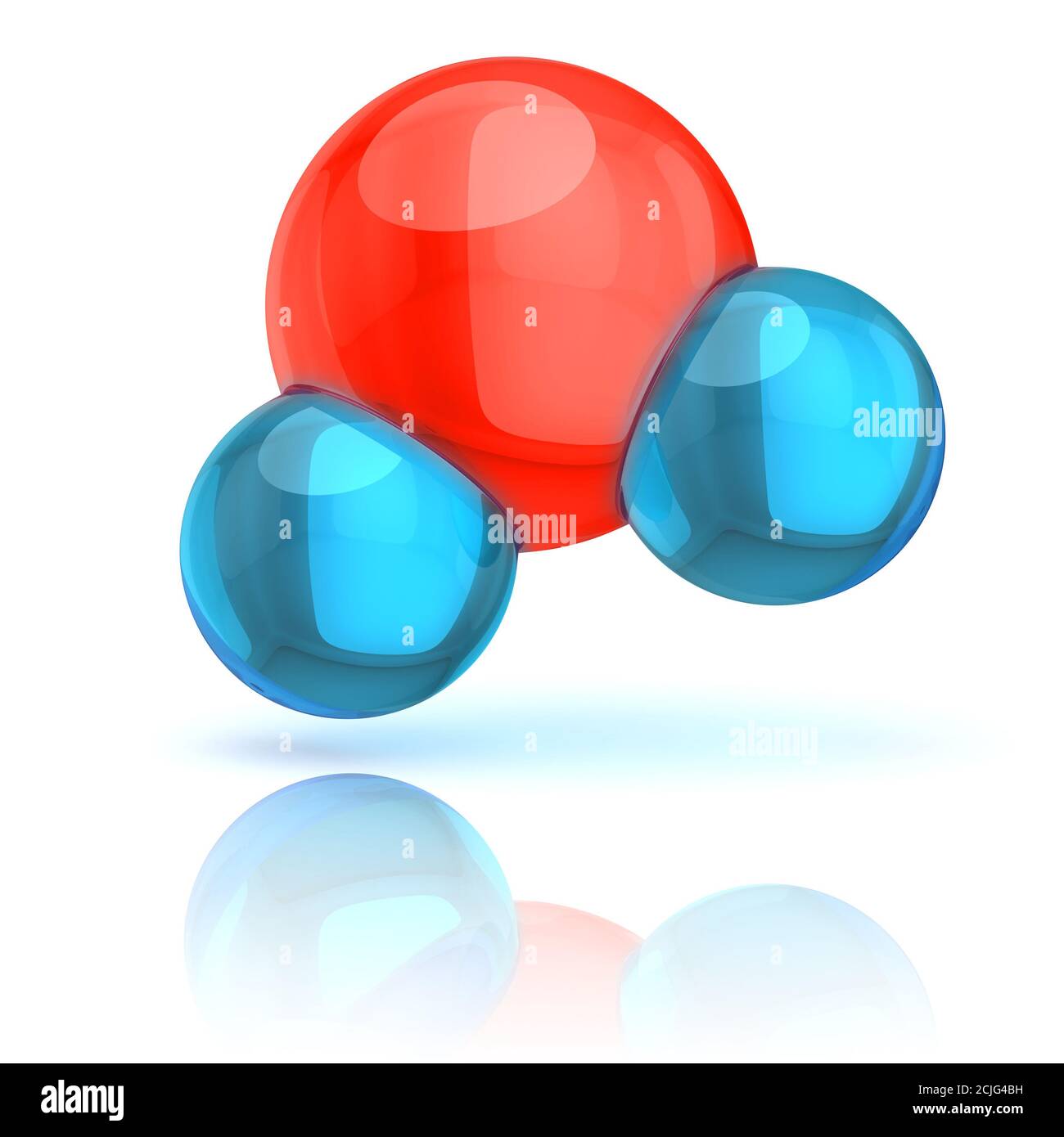water molecule 3d illustration isolated on white Stock Photo