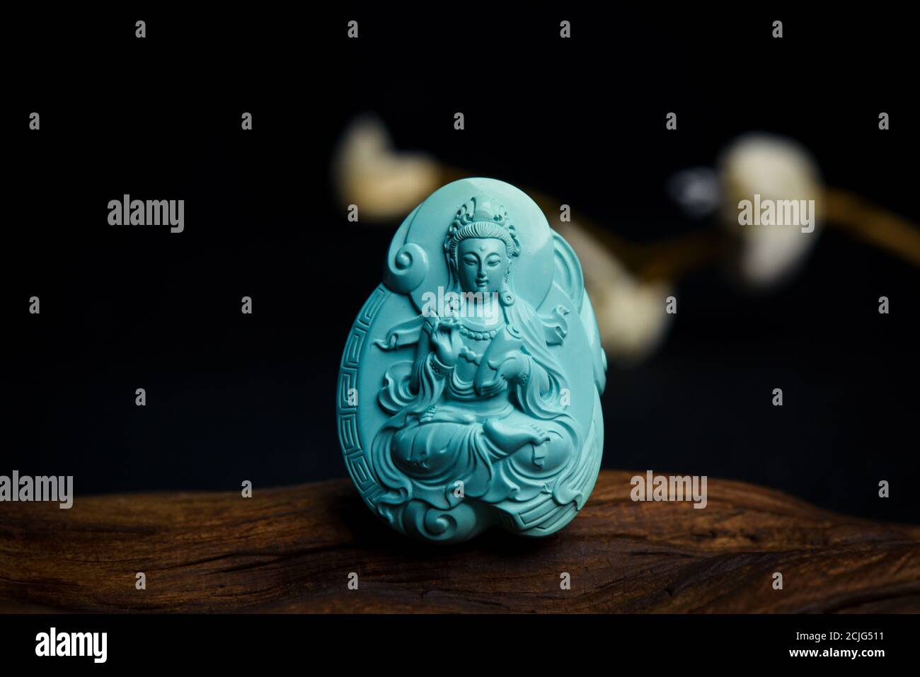 Quan Yin jade pendant features Stock Photo Alamy