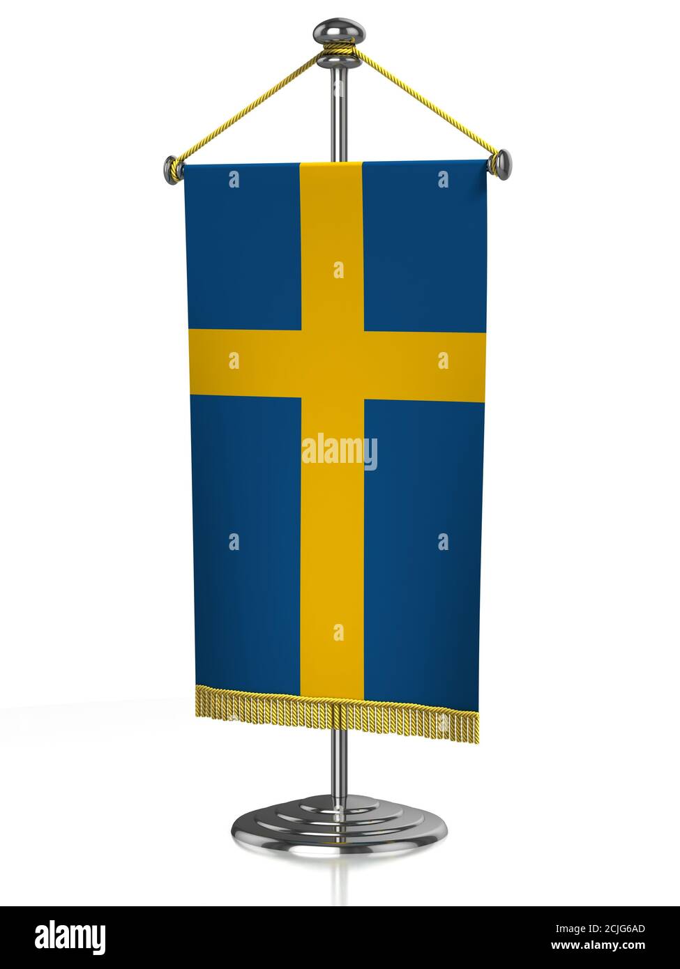 Sweden table flag isolated on white Stock Photo