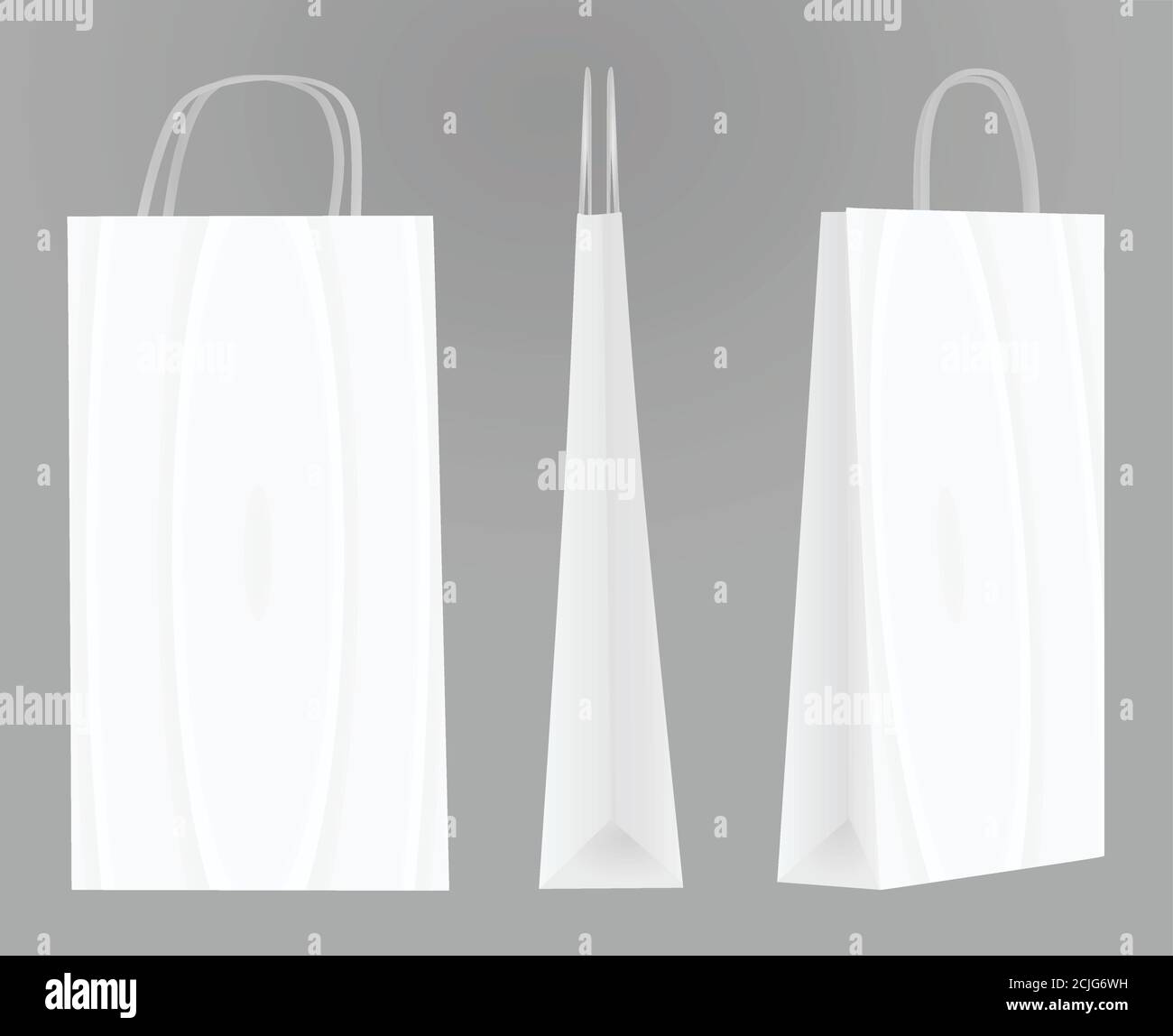 White bottle paper bag template. vector illustration Stock Vector