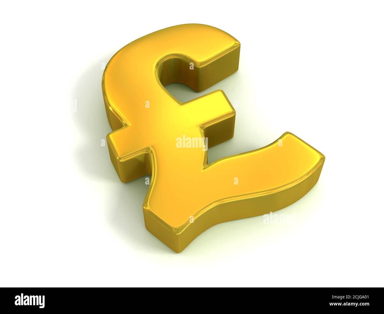 golden British pound symbol isolated on white - currency 3d concept Stock Photo