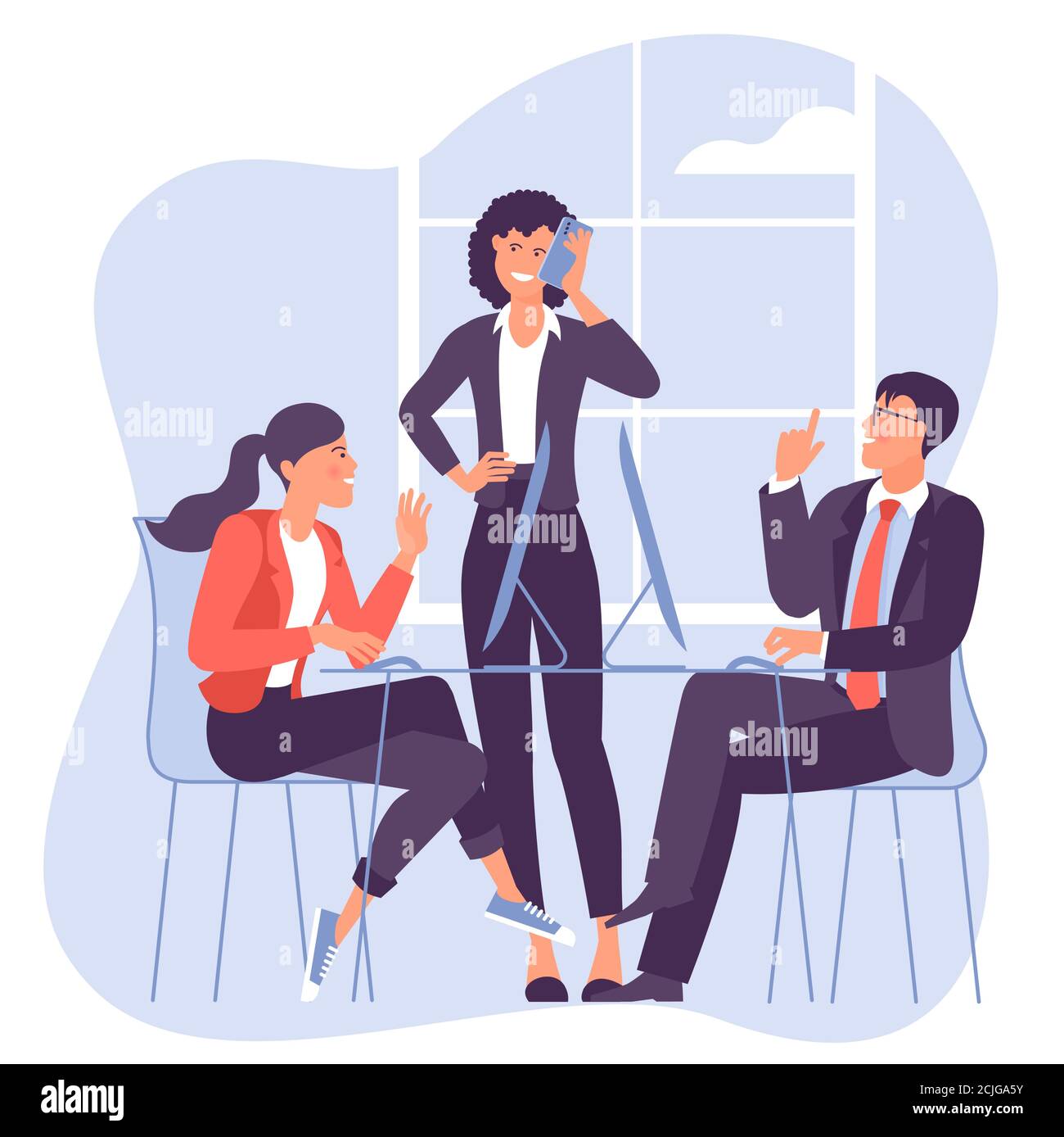business meeting, negotiation, brainstorming Stock Vector Image & Art ...