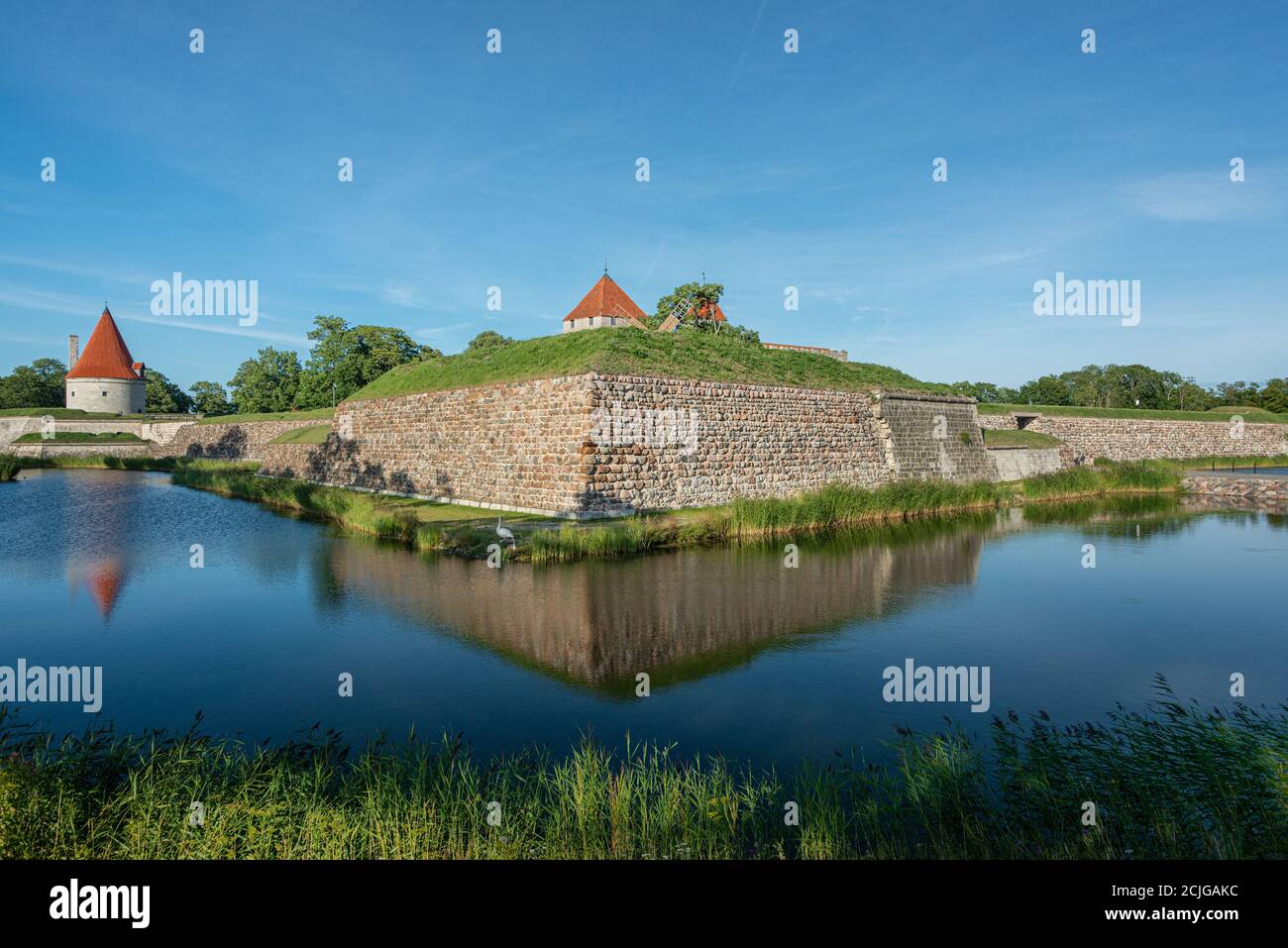 The convent building of the Kuressaare Episcopal Castle on Saaremaa island. The first written message about the Kuressaare Castle dates back to 1381. Stock Photo