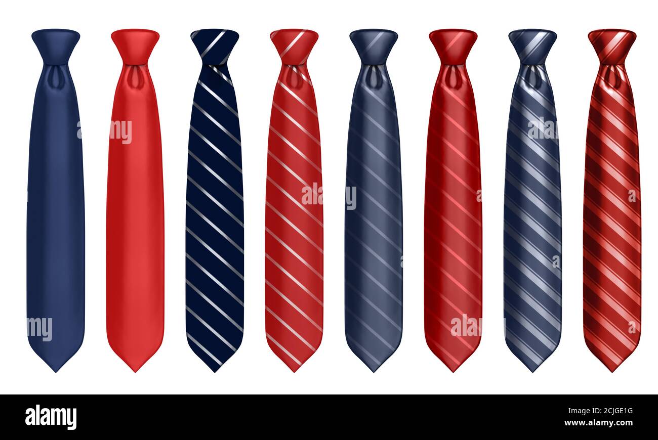 neck tie set 3d illustration Stock Photo Alamy