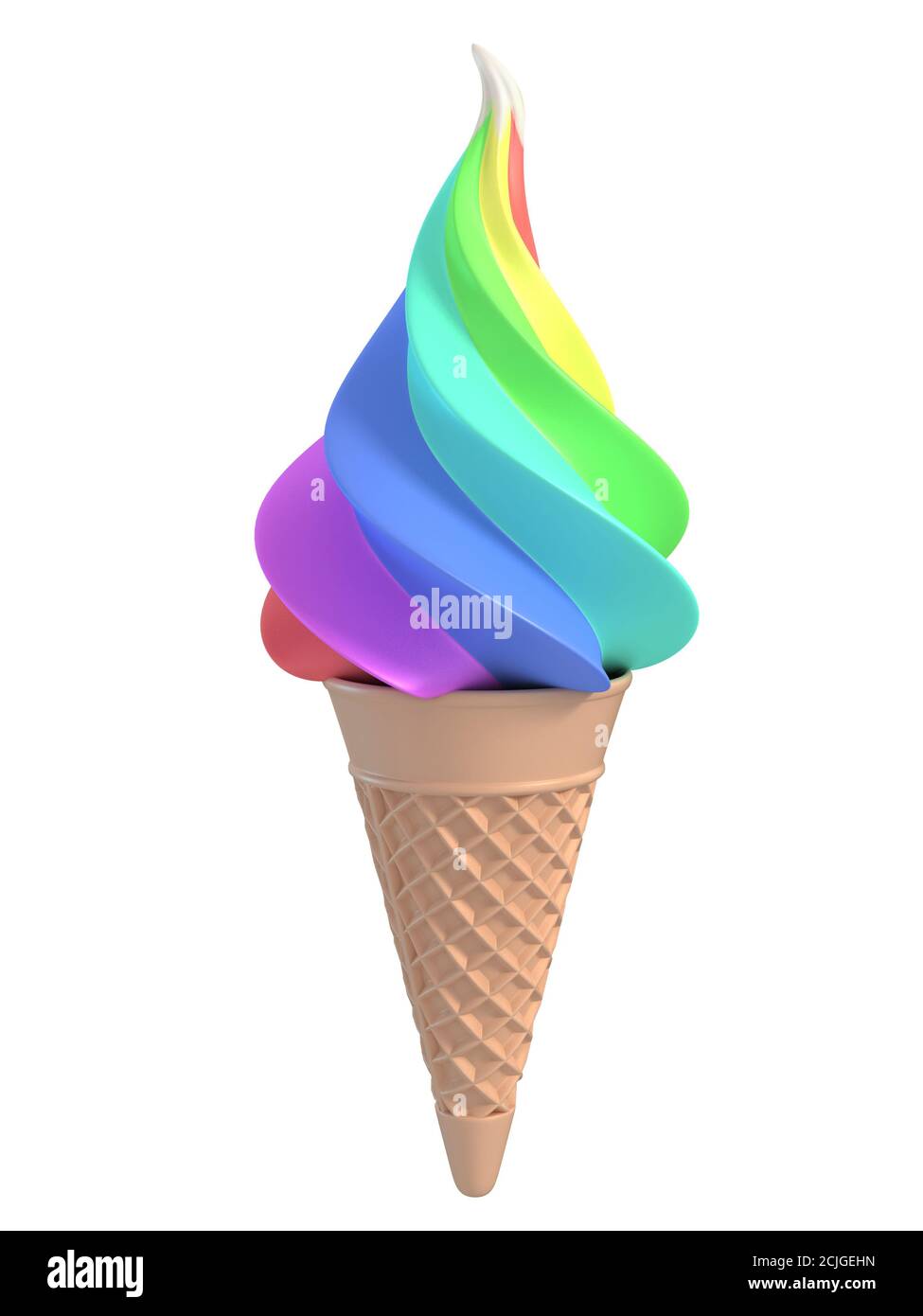 Cartoon vanilla ice cream cone hi-res stock photography and images - Alamy