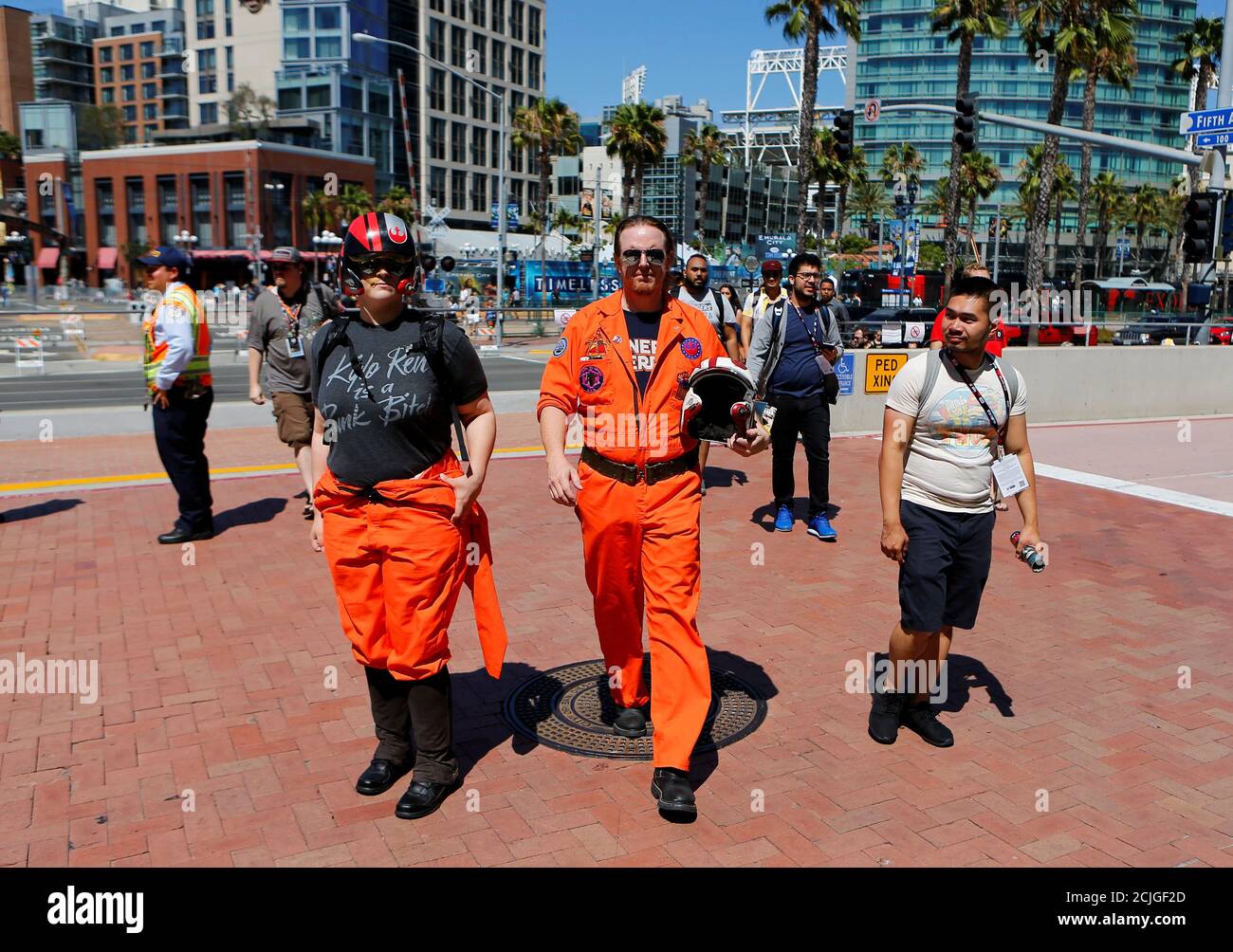 Attendees gather for the start of Comic-Con International in San Diego, California, United States, July 20, 2016. REUTERS/Mike Blake Stock Photo