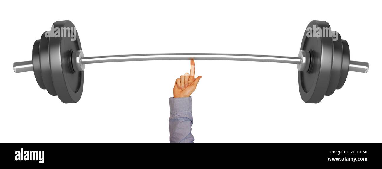 lifting weight with one finger Stock Photo Alamy