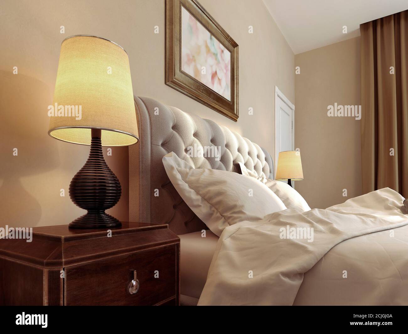 Bedroom avant-garde style, 3d image Stock Photo - Alamy