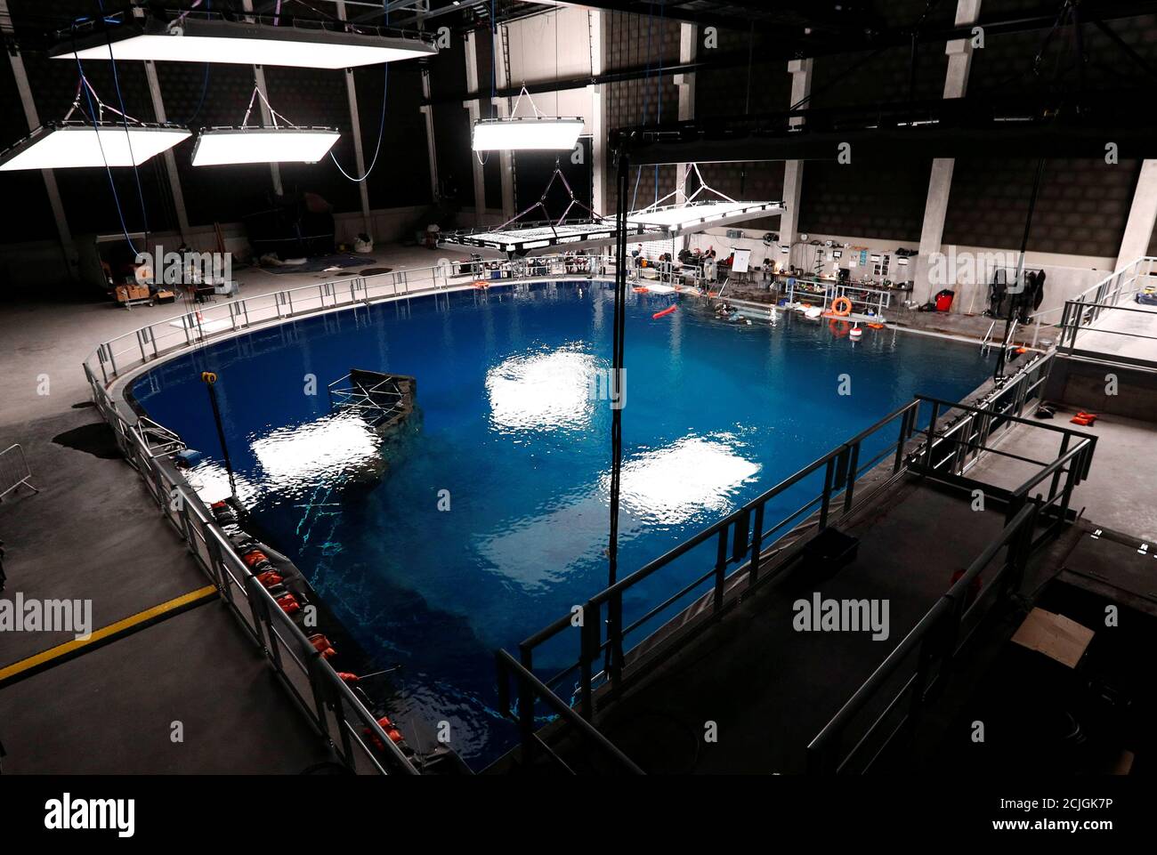 Underwater cinema studio "Lites" is pictured during the shooting of a movie  in the Brussels suburb of Vilvoorde, Belgium, January 29, 2019. Picture  taken January 29, 2019. REUTERS/Francois Lenoir Stock Photo - Alamy