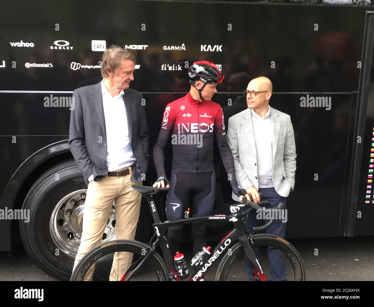 Cyclist Chris Froome Holds His Bike At The Team Ineos Launch Next To The Team S General Manager Dave Brailsford And Owner Jim Ratcliffe L In Linton Yorkshire Britain May 1 19 Reuters Martyn Cyclist Chris Froome Holds His Bike At The Team Ineos Launch Next To The Team S General Manager Dave Brailsford And Owner Jim Ratcliffe L In Linton Yorkshire Britain May 1 19 Reuters Martyn