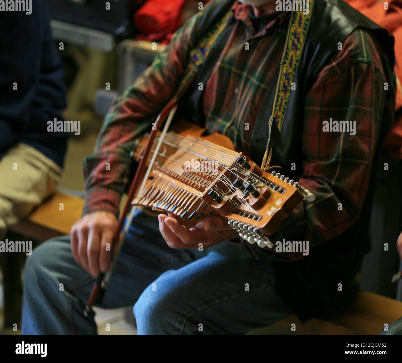 KEYED FIDDLE indoor playing Keyed fiddle Stock Photo