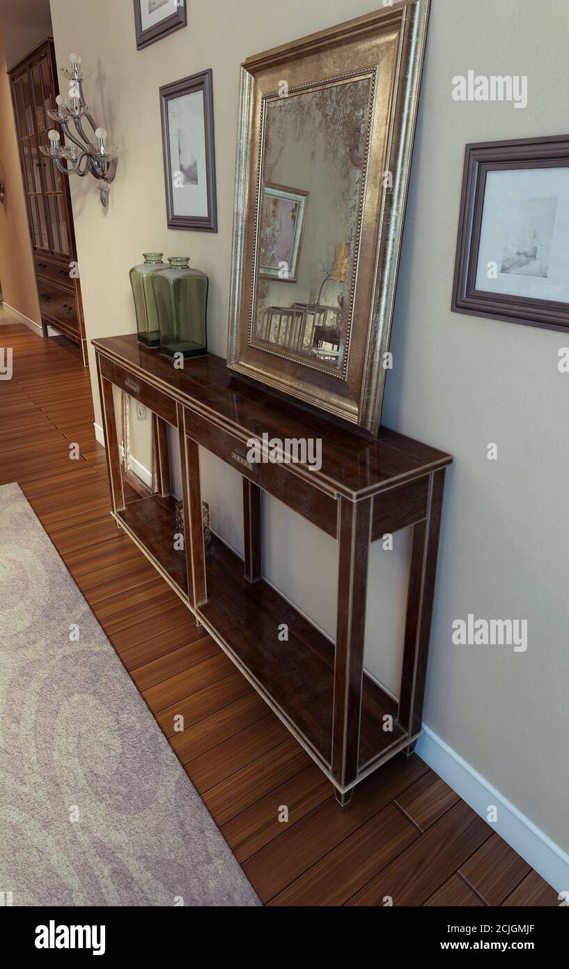 Console art deco style, 3d images Stock Photo Alamy