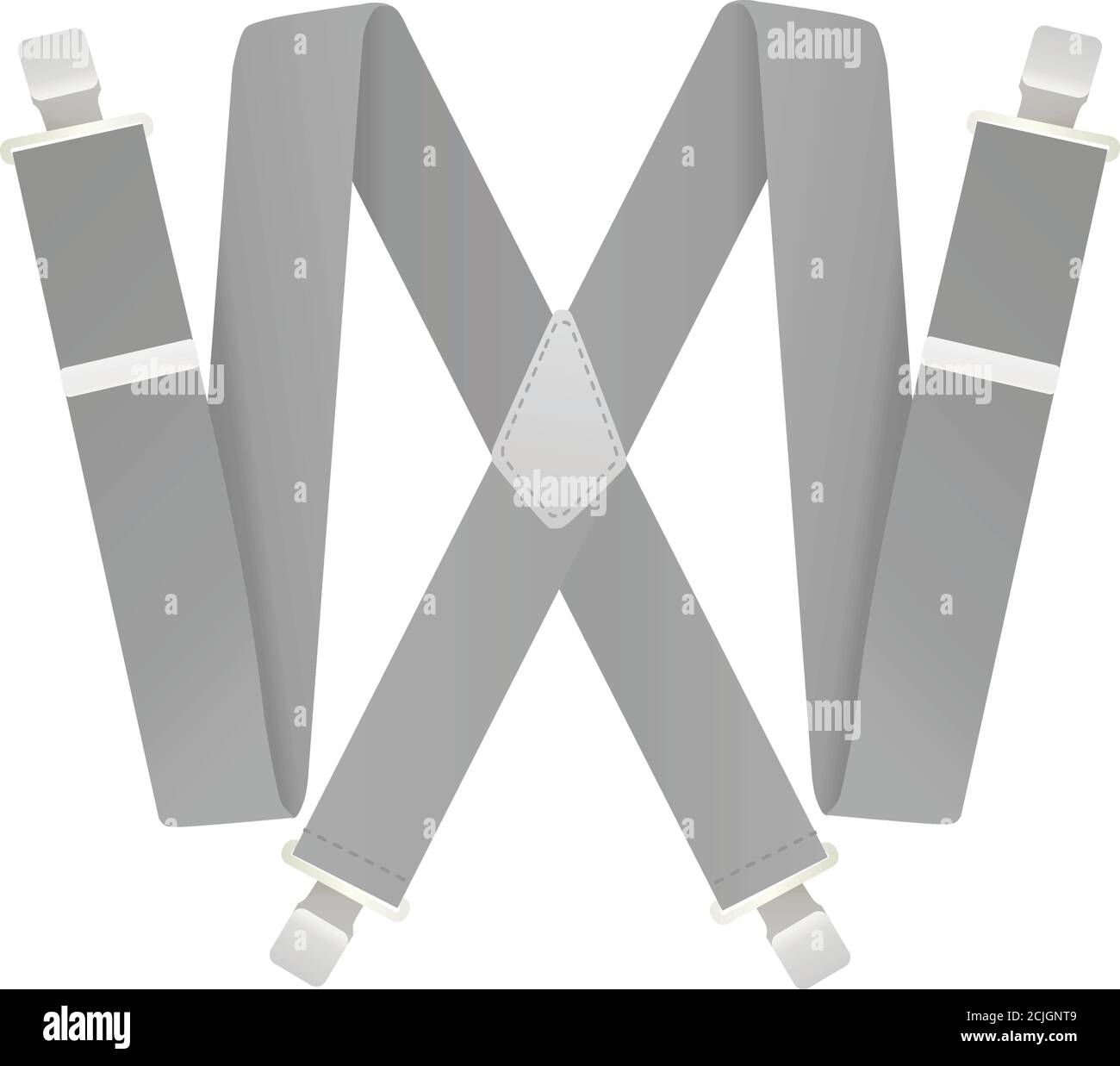 Grey suspenders on white background Stock Vector