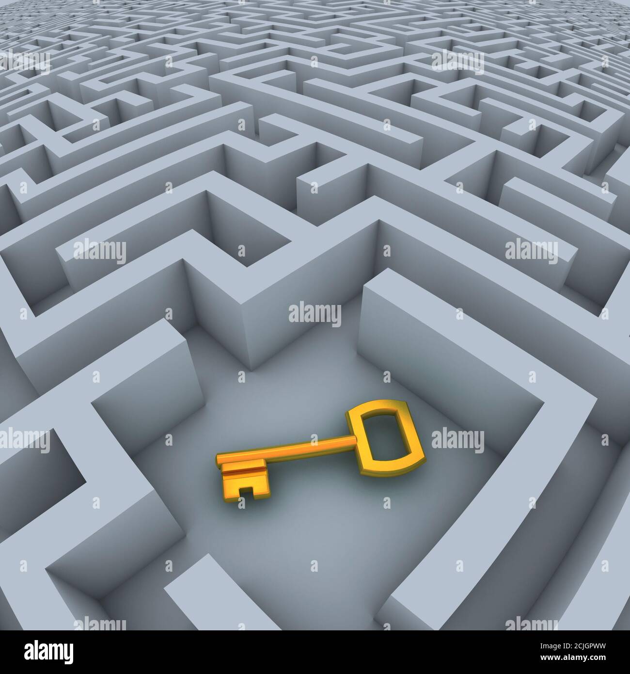 key in labyrinth 3d rendering Stock Photo Alamy