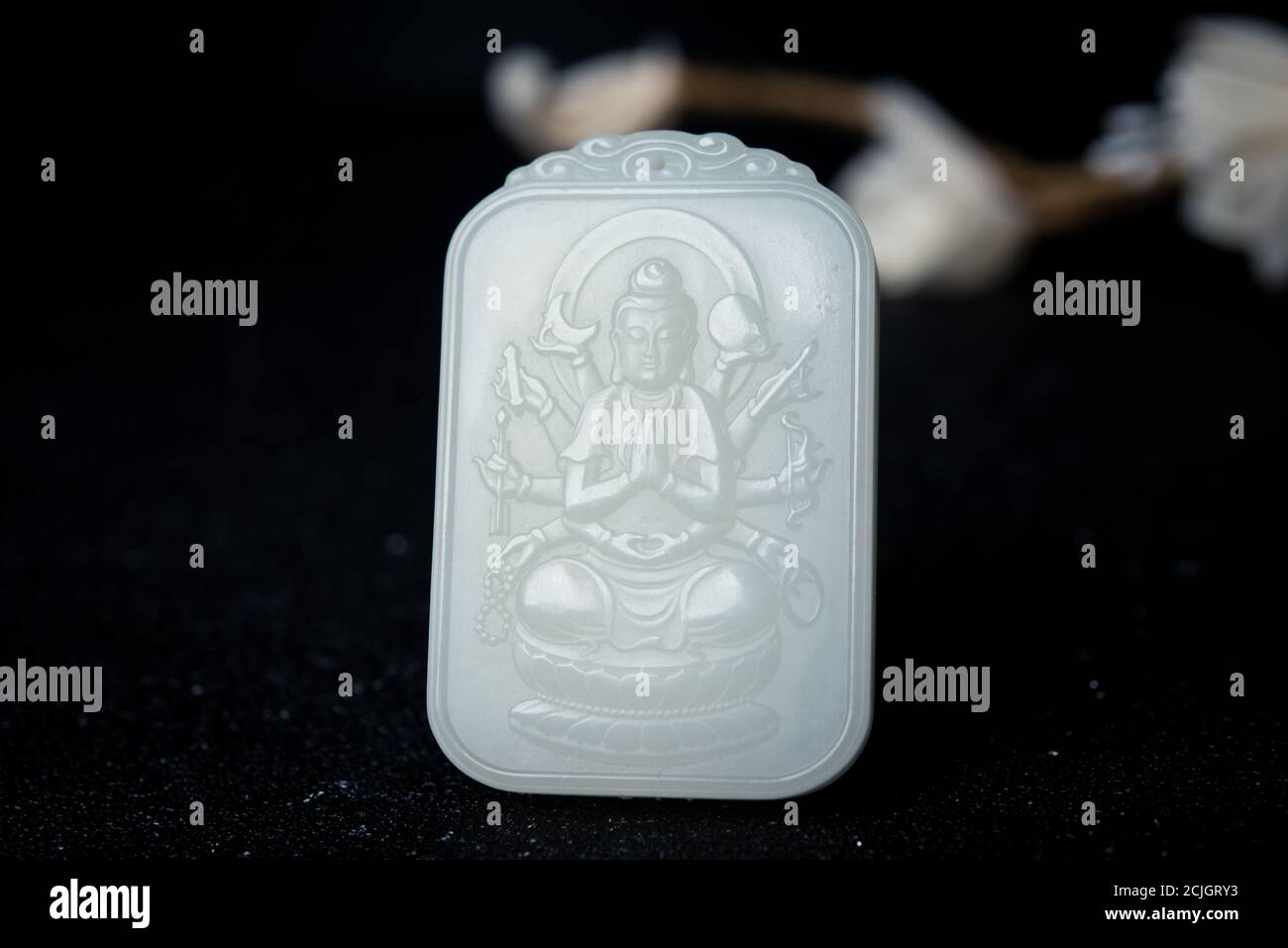 Quan Yin jade pendant features Stock Photo Alamy