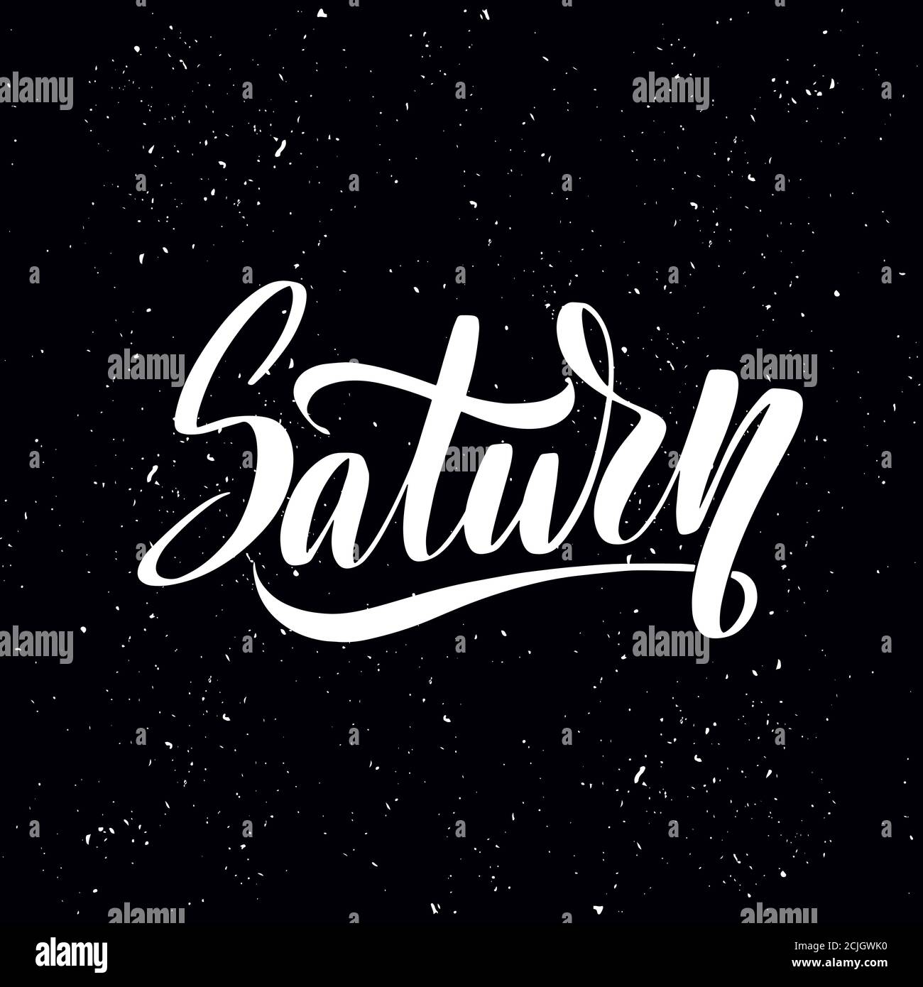 Saturn lettering in modern style. Planet vector typography illustration Stock Vector