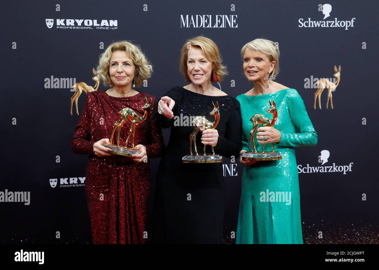 German actresses Uschi Glas, Michaela May and Gaby Dohm pose with their  awards at the Bambi 2019 Awards ceremony in Baden-Baden, Germany, November  21, 2019. REUTERS/Arnd Wiegmann Stock Photo - Alamy