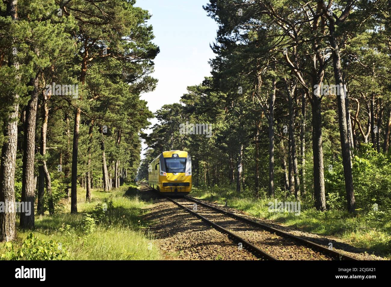 Railway in Jurata. Poland Stock Photo