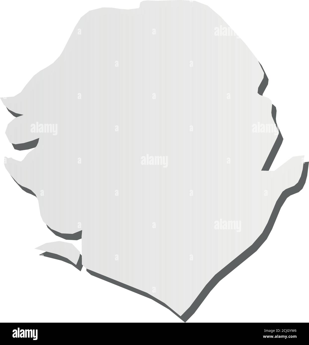Sierra Leone - solid black silhouette map of country area. Simple flat ...