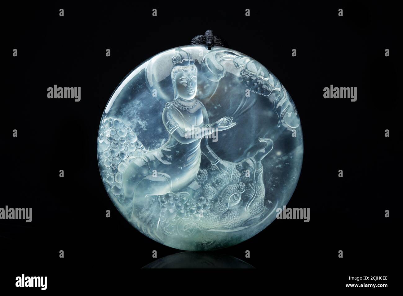 Quan Yin jade pendant features Stock Photo Alamy