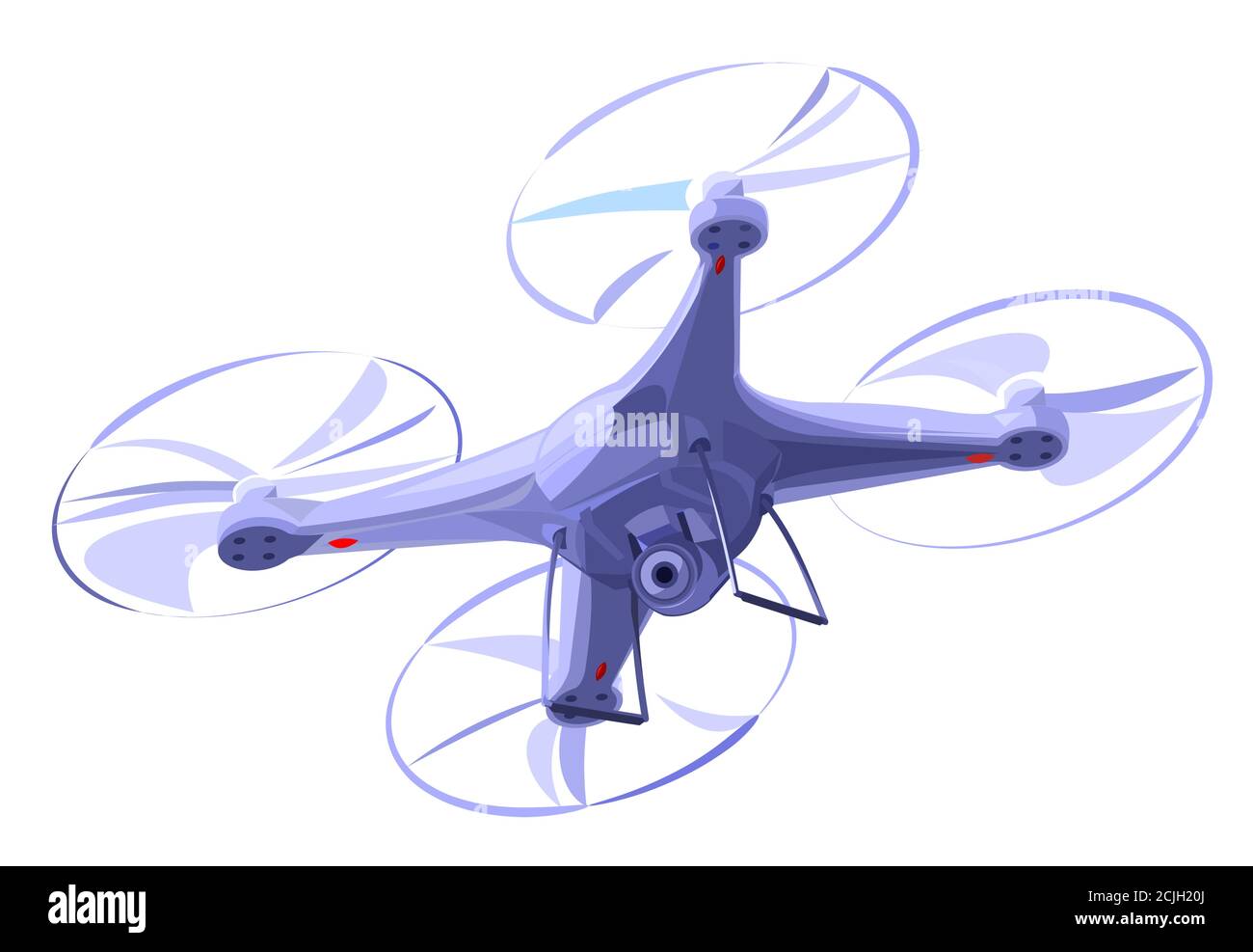 Quadrocopter. Drone with a camera. Isolated vector illustration on