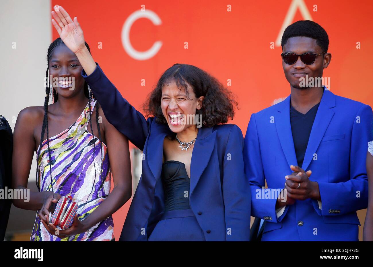 72nd Cannes Film Festival - Screening of the film "Atlantics" (Atlantique)  in competition - Red Carpet Arrivals - Cannes, France, May 16, 2019.  Director Mati Diop and cast members pose. REUTERS/Stephane Mahe Stock Photo  - Alamy