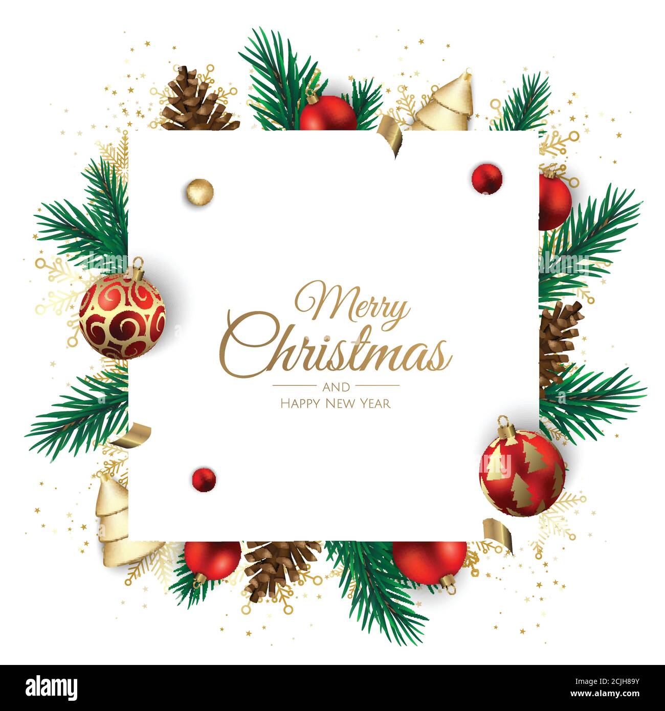 Merry Christmas And Happy New Year Background Winter Landscape Vector  Illustration High-Res Vector Graphic - Getty Images, image size:1300x1390