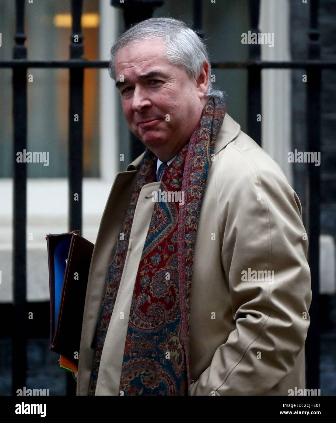Britain's Attorney General Geoffrey Cox arrives on Downing Street in London, Britain, January 14, 2020.  REUTERS/Simon Dawson Stock Photo