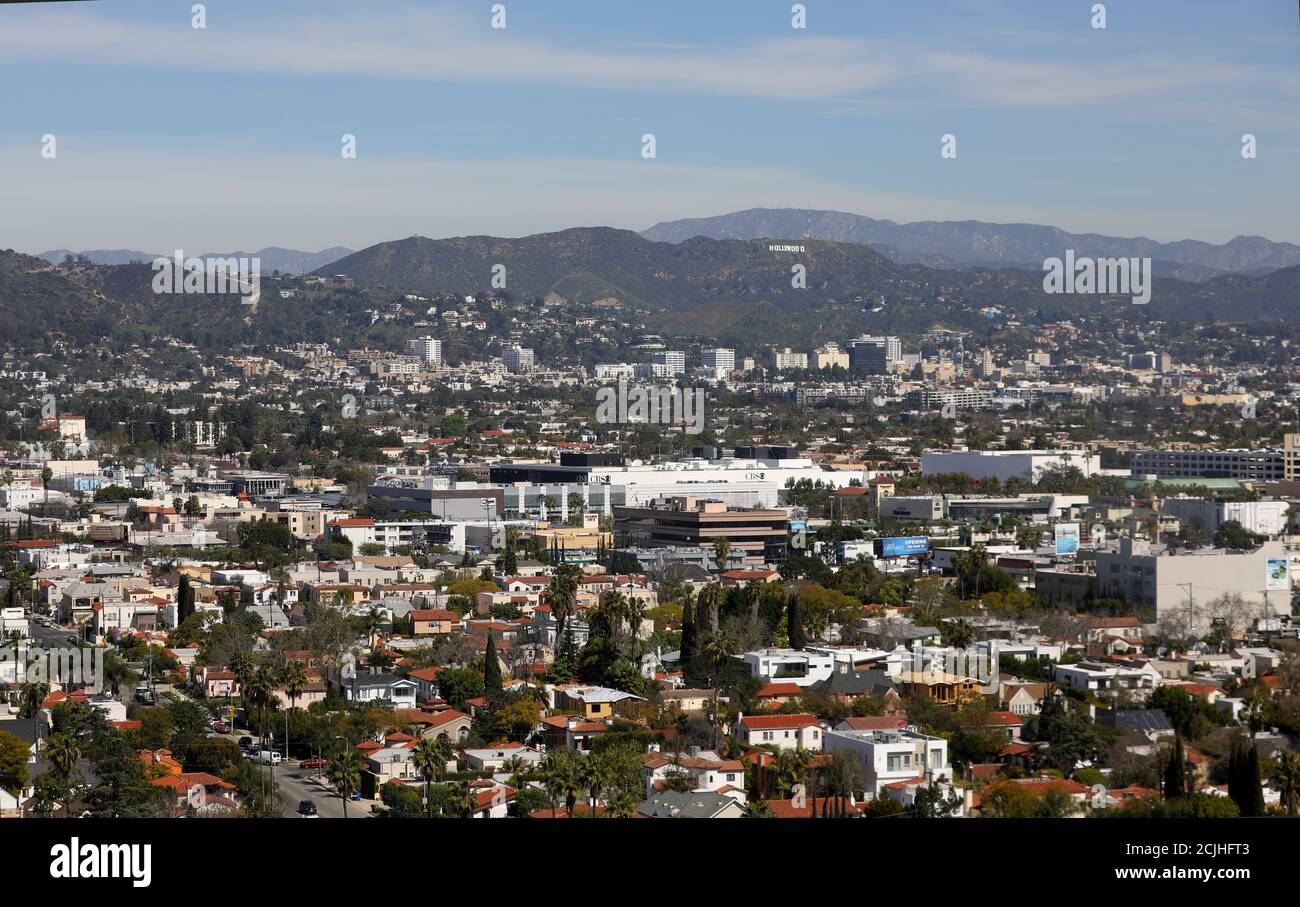 West Los Angeles and Hollywood are pictured on a clear day in Los Angeles, California, U.S., March 8, 2017.    REUTERS/Mike Blake Stock Photo