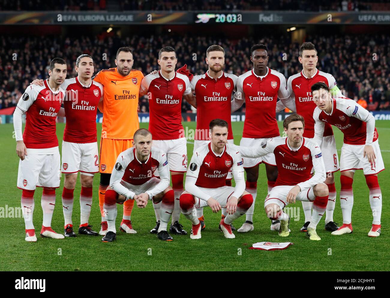 Soccer Football Europa League Round Of 16 Second Leg Arsenal Vs Ac Milan Emirates Stadium London Britain March 15 2018 Arsenal Team Group Reuters David Klein Stock Photo Alamy