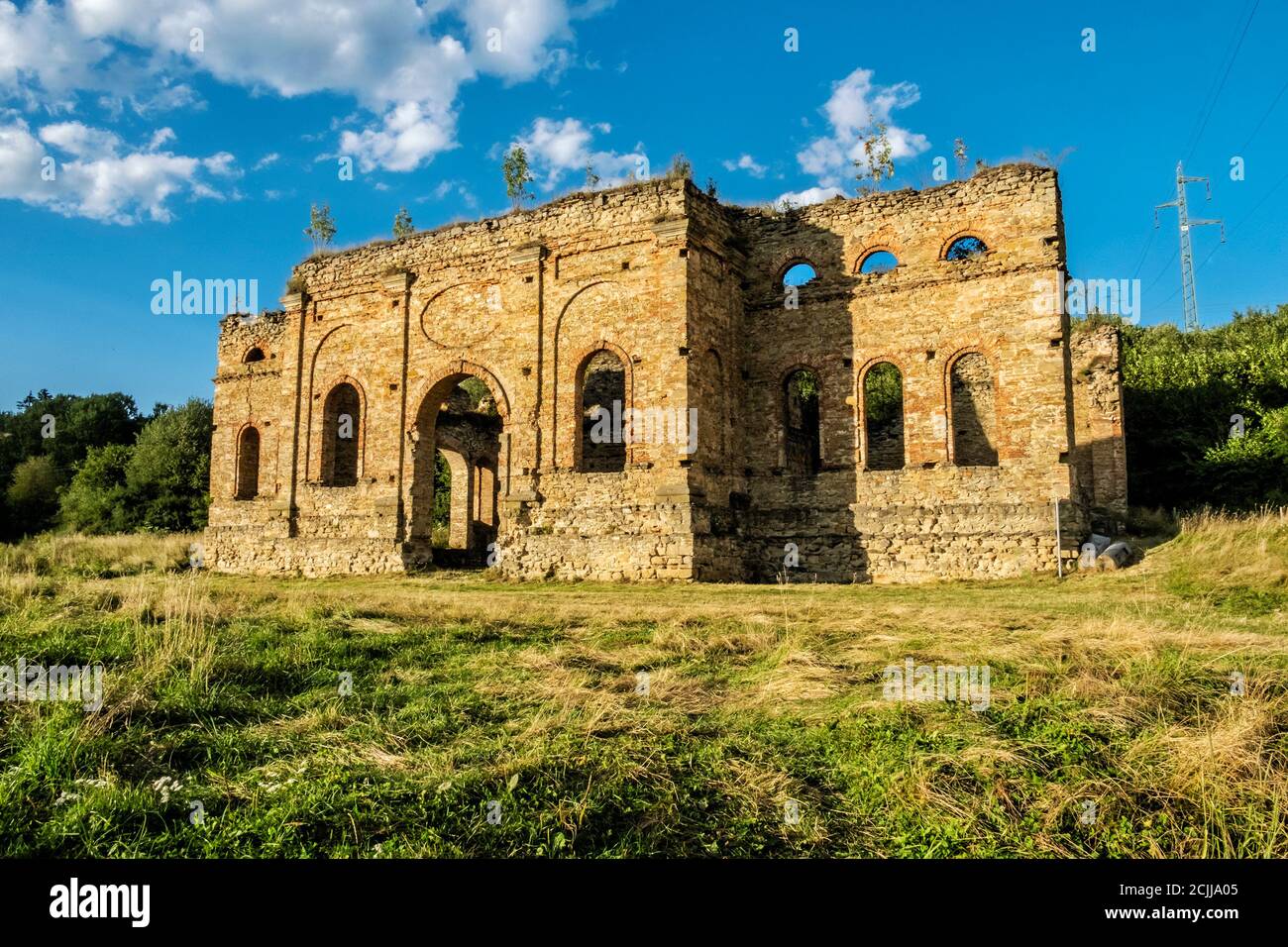 Ruins of iron smelting plant - Frantiskova Huta, Podbiel, Slovak republic. Architectural theme. Travel destination. Stock Photo