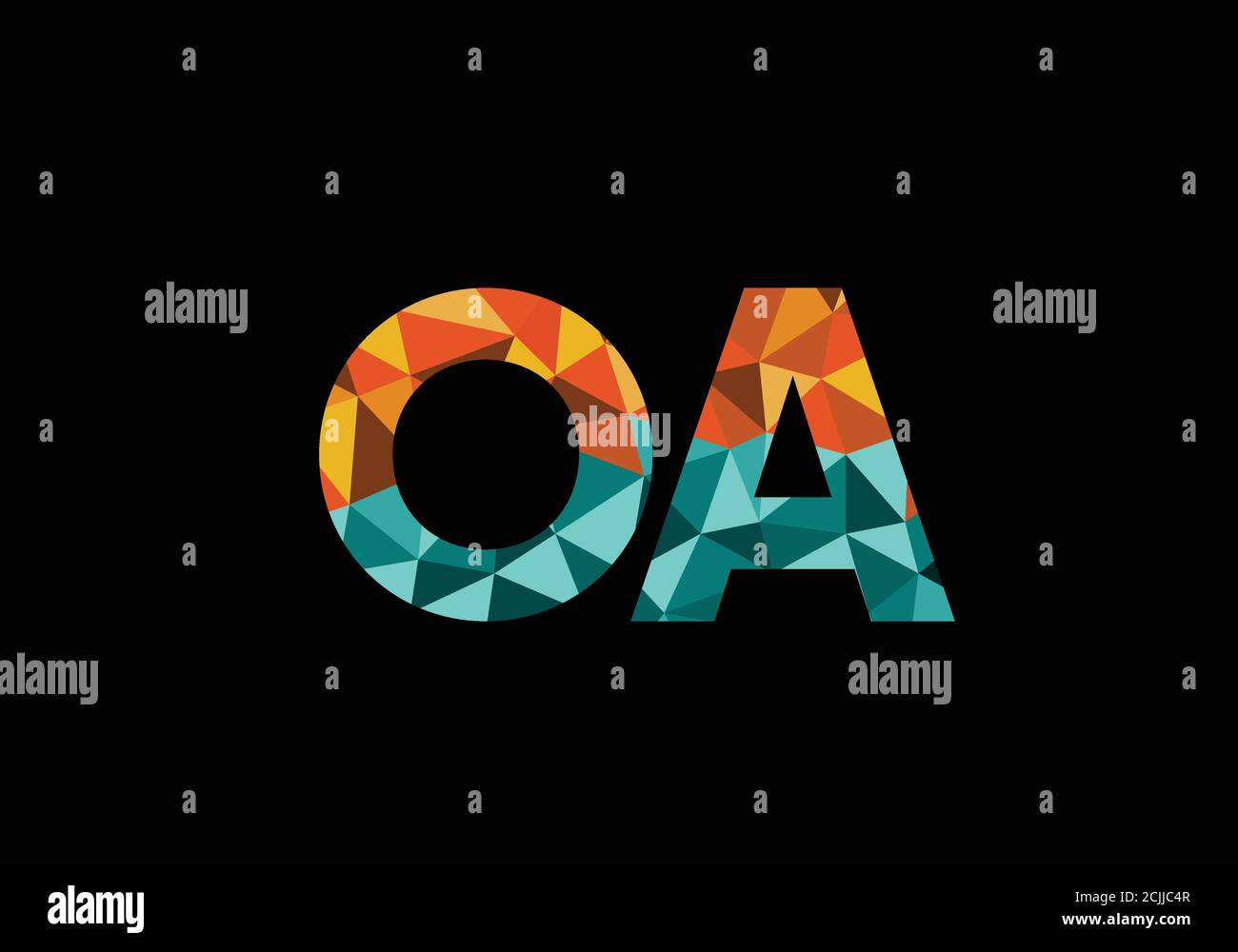 Initial Monogram Letter O A Logo Design Vector Template. O A Letter ...