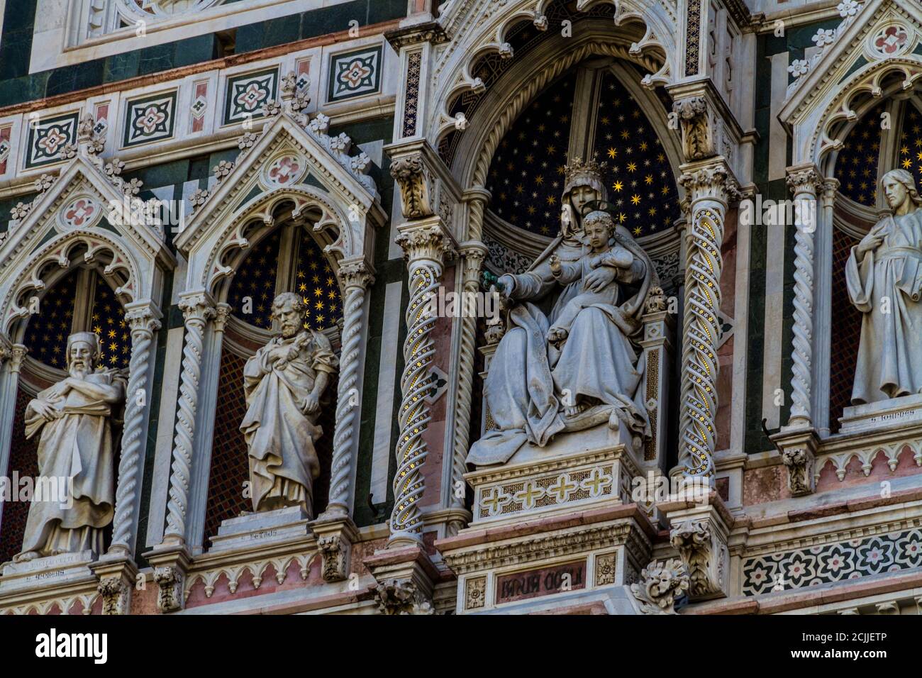 Close up image of the details of exteriors of the Florence Cathedral Stock Photo