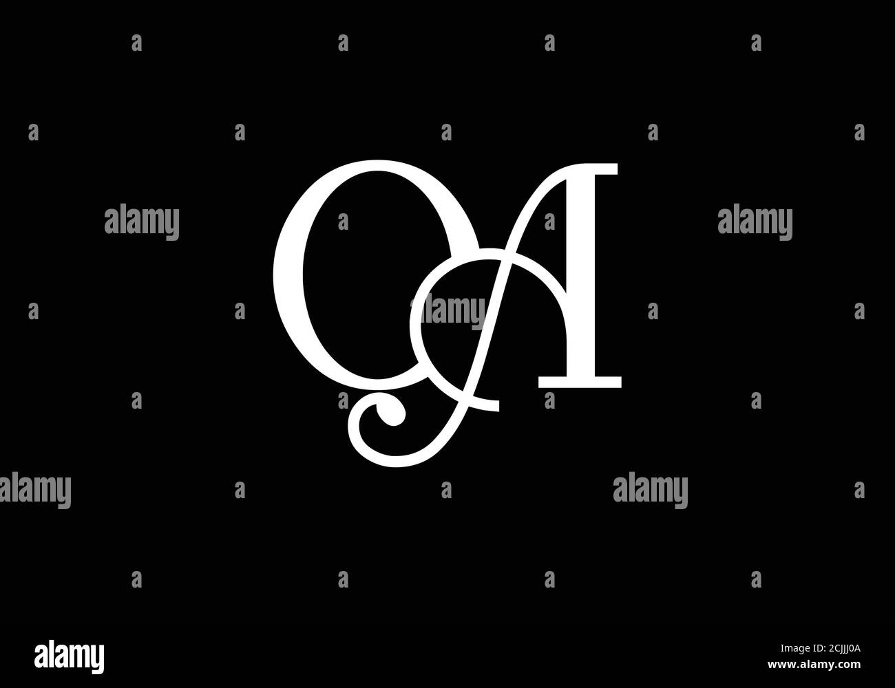 Initial Monogram Letter O A Logo Design Vector Template. O A Letter Logo Design Stock Vector