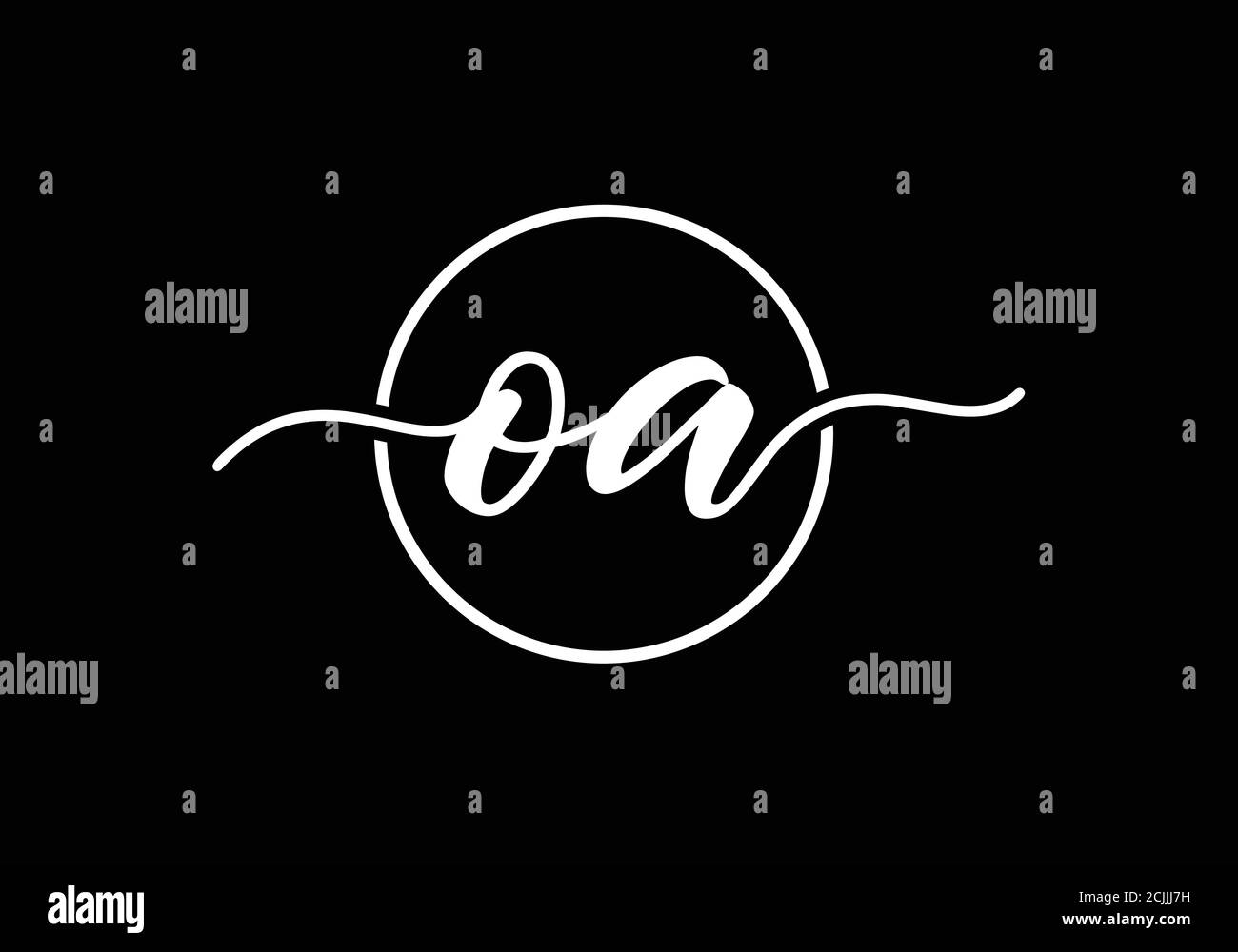 Initial Monogram Letter O A Logo Design Vector Template. O A Letter ...