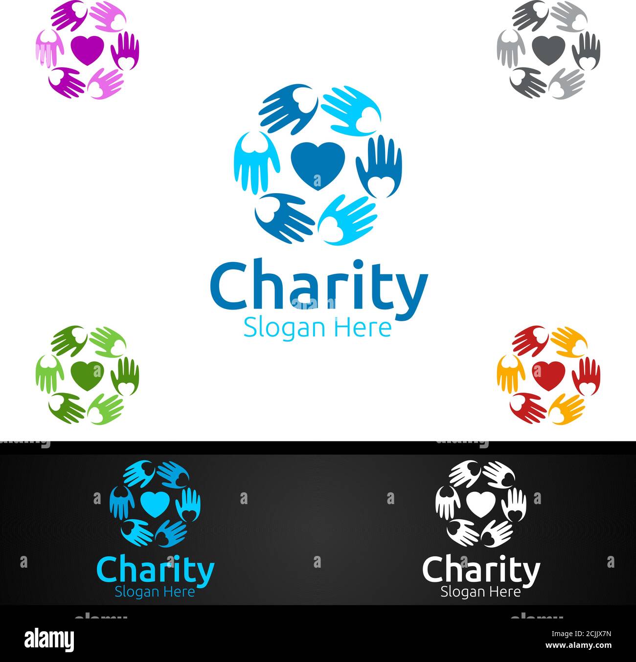 Helping Hand Charity Foundation Creative Logo for Voluntary Church or