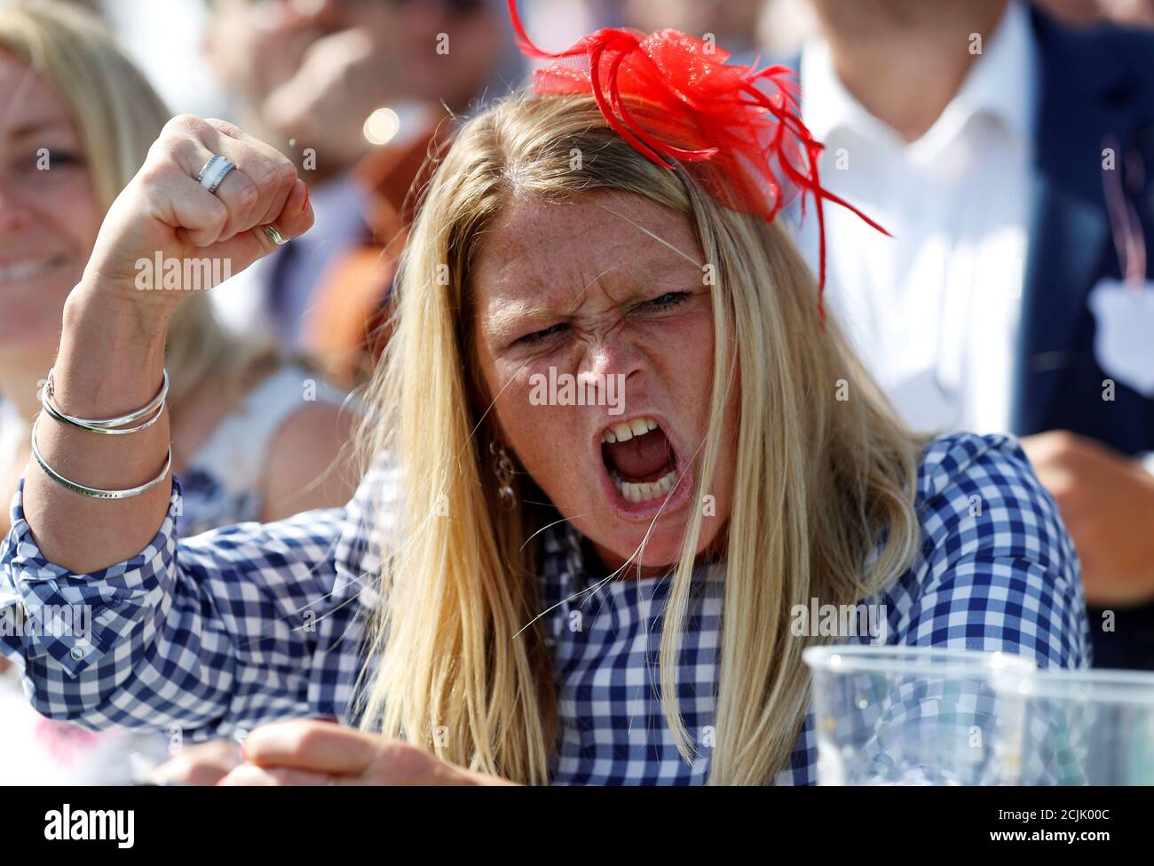 Horse Racing - Derby Festival - Epsom Downs Racecourse, Epsom, Britain - June 1, 2018 Racegoer during the 4.30 Investec Oaks REUTERS/Peter Nicholls TPX IMAGES OF THE DAY Stock Photo